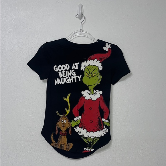 The Grinch Tops - Festive Grinch and Max Black Tee